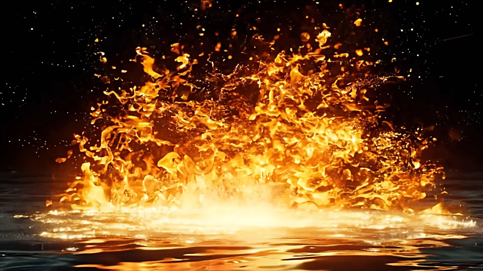 Fiery Water Splash Epic Background for Logo Animation